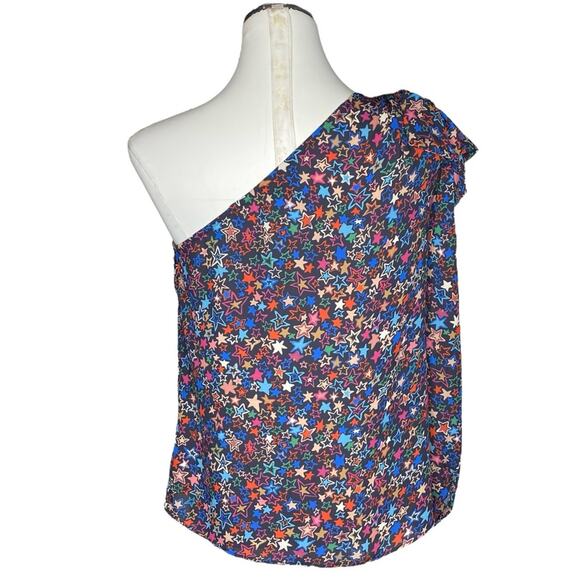 J. Crew One-shoulder Kaleidoscope Star Print Top size 8 - Picture 3 of 16